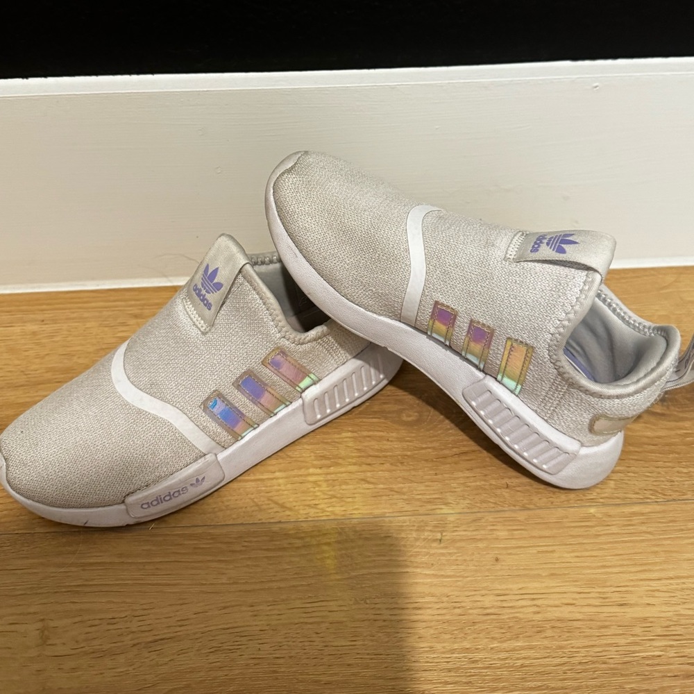 Adidas white tennis shoes Girls Size 1